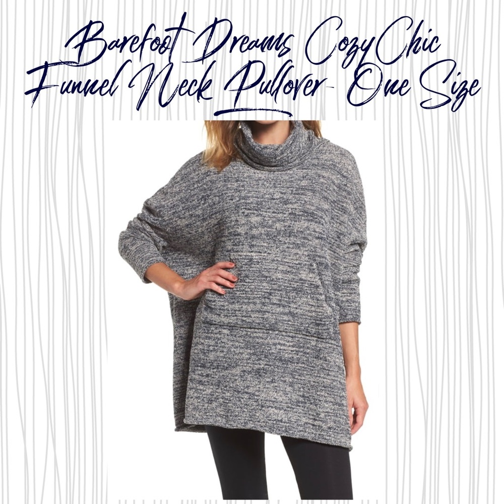 Barefoot Dreams CozyChic Funnel Neck Pullover NWT